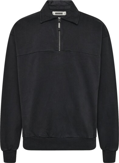 Woodbird Wbloke Washed Zip Polo BLACK L