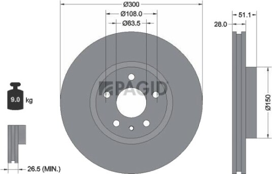 PAGID 55686NC Bremseskive