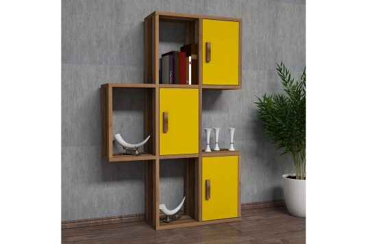 Vegghylle Amtorp 75 cm Brun|Gul