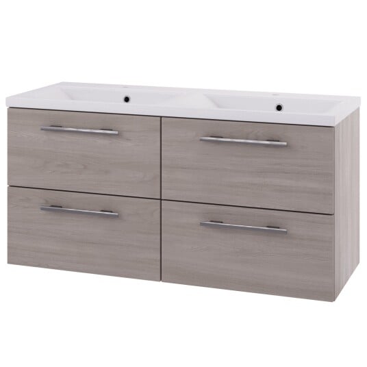 Linn Bad Ingrid D45cm Servantskap Lys eik / 120cm Dobbel 4 Skuffer