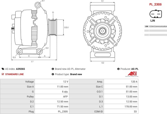 AS PL A3926S Dynamo