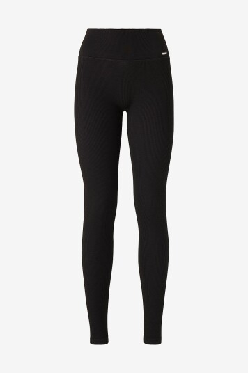 Aim'n Leggings Ribbed Wool Leggings Svart