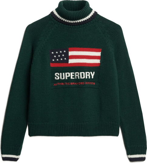 Superdry Americana Roll Neck Knit   Green   16
