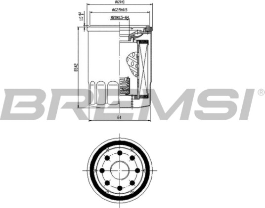 Oljefilter BREMSI FL0025 Oljefilter BREMSI FL0025