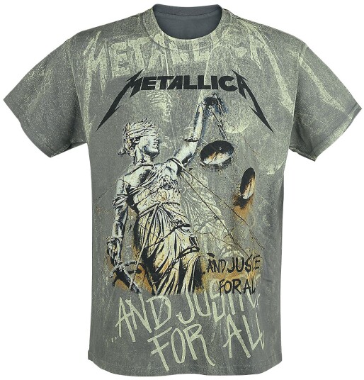 Metallica T-skjorte - . . . And Justice For All - Neon Backdrop - S til XXL - Herrer - koksgrå