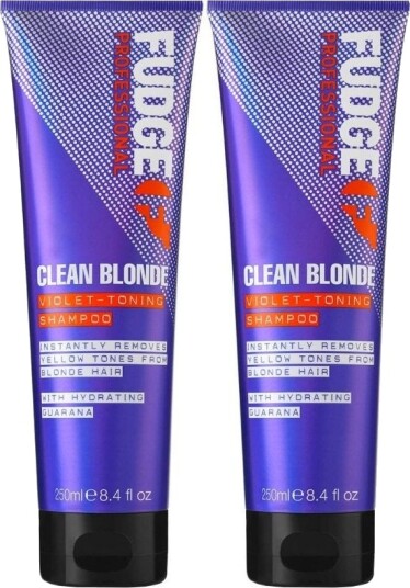 2-Pack Fudge Clean Blonde Violet Toning Shampoo 250ml