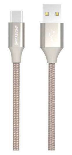GreyLime Braided USB-A til USB-C Kabel Beige 1 m GreyLime Braided USB-A til USB-C Kabel Beige 1 m
