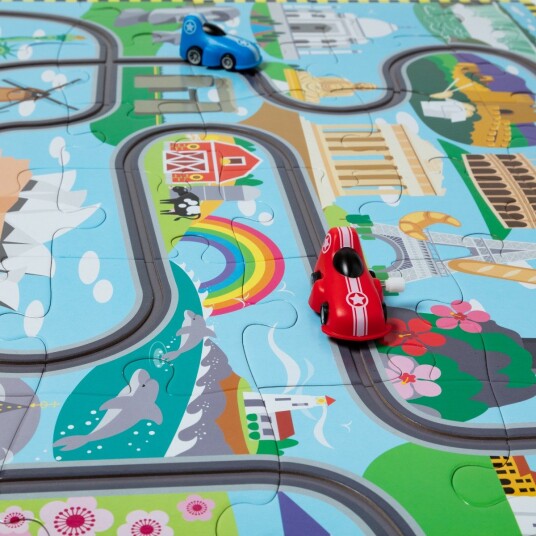 Melissa & Doug Puslespill 48 brikker Jorden rundt m. 2 biler Melissa & Doug Puslespill 48 brikker Jorden rundt m. 2 biler