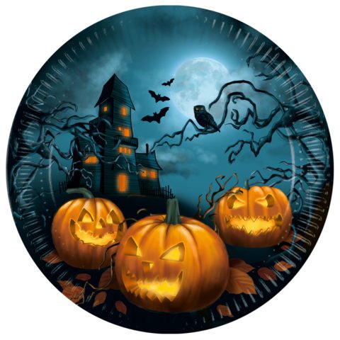 Papptallerken Halloween Sensations 23cm Pk/8