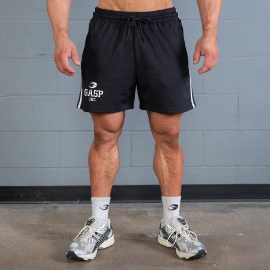 GASP 2 Stripe St. Mesh Shorts Black/White Svart/Vit X large