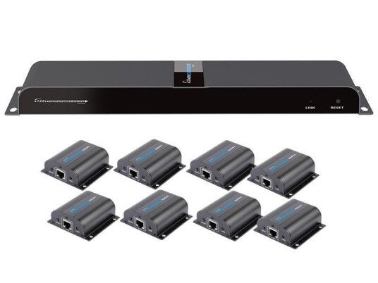 Techly HDMI Extender/Splitter 1x8 for CAT6/6A/7 med IR Pass-Back, 50m Techly HDMI Extender/Splitter 1x8 for CAT6/6A/7 med IR Pass-Back, 50m