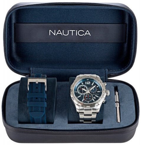 Nautica Herreklokke NAPLECR01 Long Beach Blå/Stål Ø45 mm