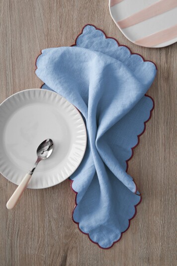 Ellos Home Servietter Malva Scallop 40x40 cm 2 pk Blå
