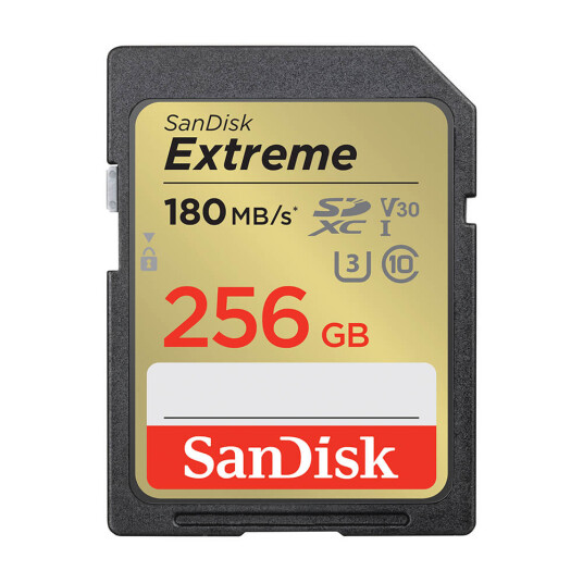 SanDisk Extreme - Flashminnekort - 256 GB - Video Class V30 / UHS-I U3 / Class10 - SDHC UHS-I