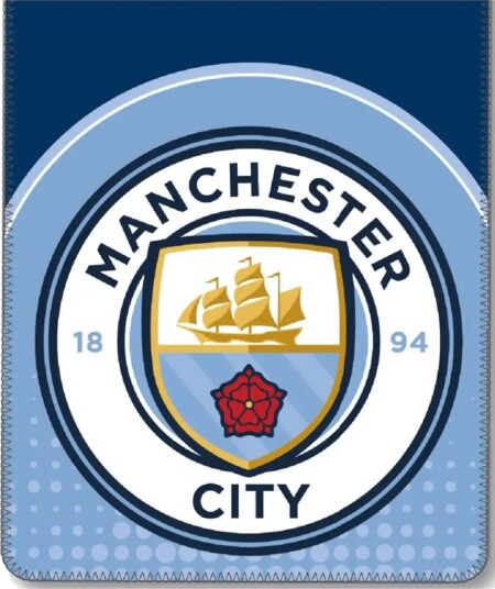 Manchester City Fodbold Fleece Blanket Blue
