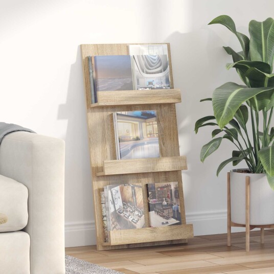 vidaXL Magasinreol Sonoma eik 51 x 11 x 102 cm Konstruert tre vidaXL Magasinreol Sonoma eik 51 x 11 x 102 cm Konstruert tre