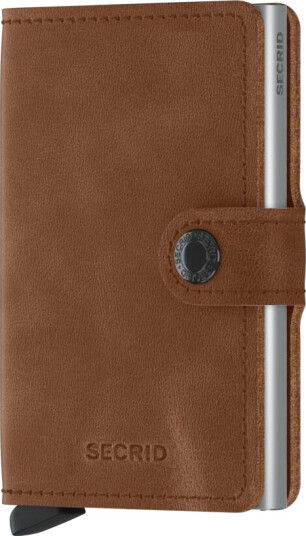 Secrid Miniwallet lommebok m/kortholder cognac/sølv Secrid Miniwallet lommebok m/kortholder cognac/sølv