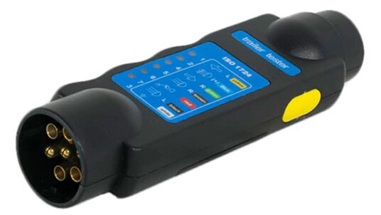 7 polet tester til tilhengerkontakt for 12 volt med LED indikatorer