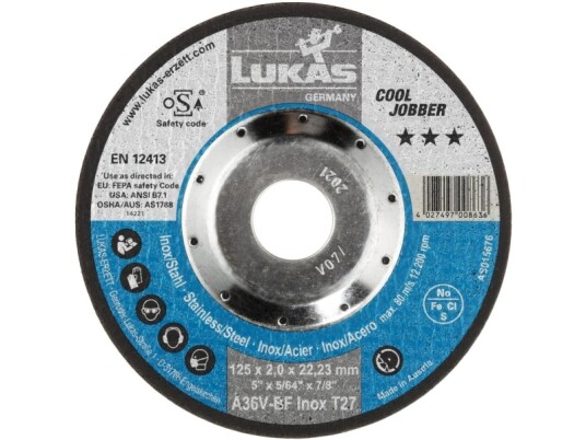 Lukas Erzett As015675v9802 T27 115X2,0X22,23 A36v Bf Skrubskive 115 Mm 25 Stk