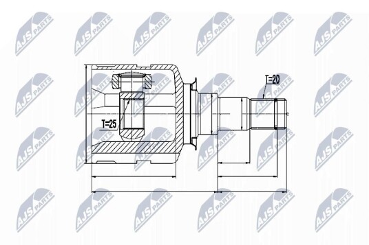 Nty Drivknute drivaksel NTY NPW TY 013