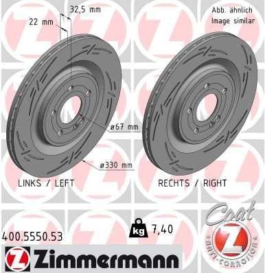 Bremseskive ZIMMERMANN 400.5550.53