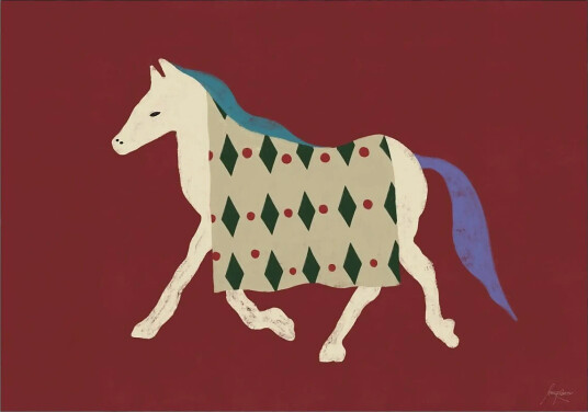 The Poster Club The Poster Club X Lucrecia Rey Caro   Horse Bordo   Burgundy   30X 40CM