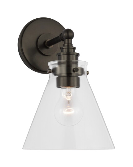 Visual Comfort Parkington Small Single Wall Light Bronze/Clear glass