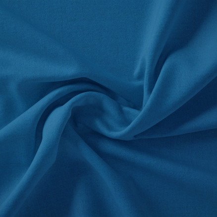 Stoffabrics Swan Solid Bomullslerret Stoff 150cm 663 Dus blå 50cm