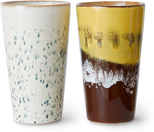 HKliving 70's lattekrus 28 cl 2 pakning Brine