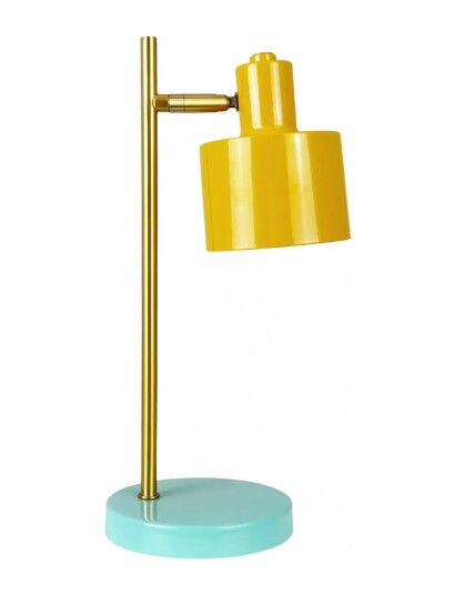 Dyberg Larsen Ocean Mini Led Portable Karry/ Messing/ Turkis Bordlampe Yellow ONE SIZE