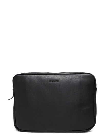 Les Deux Leather Laptop Sleeve - Black - ONE SIZE Les Deux Leather Laptop Sleeve - Black - ONE SIZE
