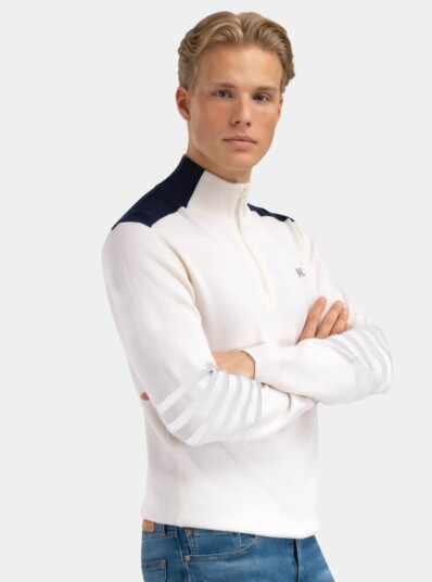 WoolLand Dombås Half zip Ullgenser Herre Snow White XL WoolLand Dombås Half zip Ullgenser Herre Snow White XL