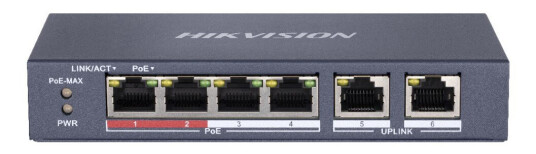 Hikvision Value Series Ds-3E0106p-E/M - Switch - Ikke-Styrt - 4 X 10/100 (Poe+) + 2 X 10/100 (Opplink) - Stasjonær - Poe+ (35 W) - Dc-Strøm Hikvision Value Series Ds-3E0106p-E/M - Switch - Ikke-Styrt - 4 X 10/100 (Poe+) + 2 X 10/100 (Opplink) - Stasjonær - Poe+ (35 W) - Dc-Strøm