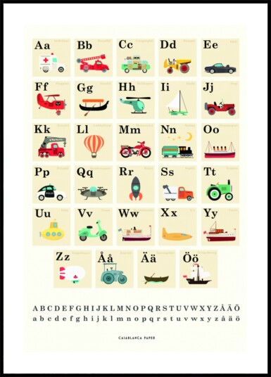 Playful Vehicle Alphabet Plakat / 21x30