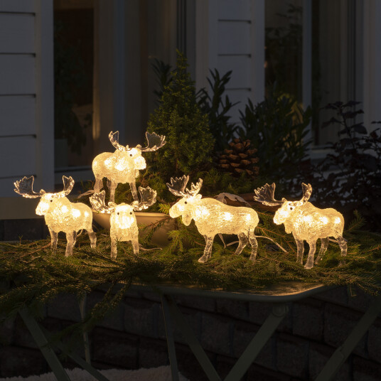 5 elger med varmhvit LED IP44