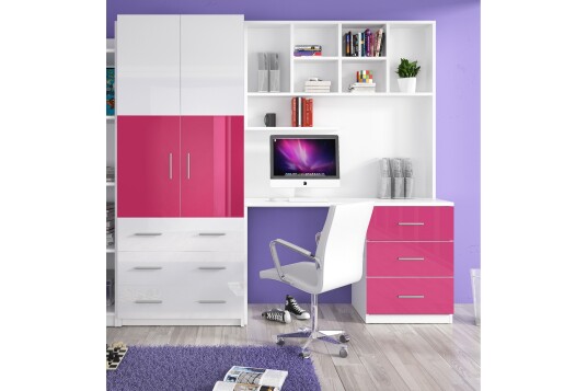 Oppbevaringsskap Pancost med Hylle og Skrivebord 270 cm Rosa