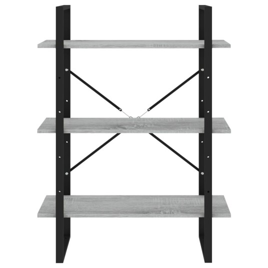 vidaXL Bokhylle gr? sonoma 80x30x105 cm konstruert tre