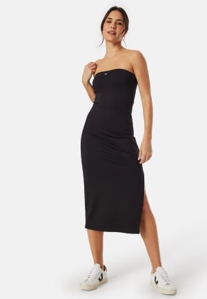 TOMMY JEANS Midi Bodycon Tube Dress BDS Black XS TOMMY JEANS Midi Bodycon Tube Dress BDS Black XS