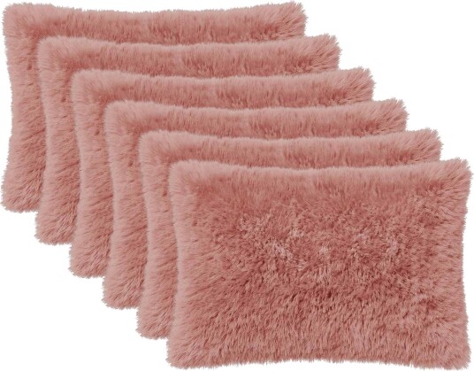 vidaXL Putetrekk 6 pcs HEERLEN Rosa 30 x 50 cm PV Fleece