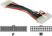 Delock Strømadapter 24 Pins Atx Hunn Til 20 Pin Atx Hann 15 Cm