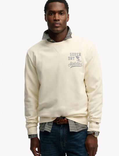 Superdry Ath Ess Crew   Cream   XXL