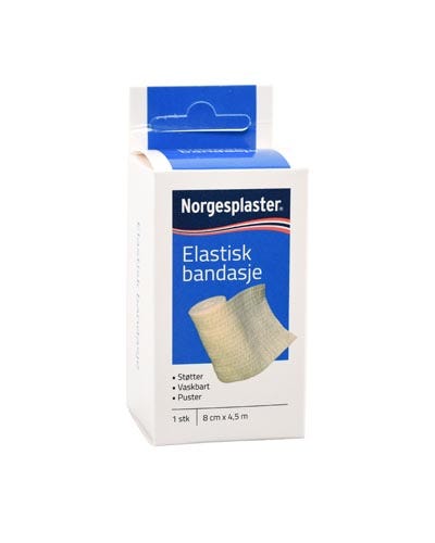 Norgesplaster elastisk bandasje 8 cm x 4,5 m 1 stk