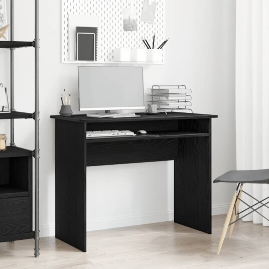  Skrivebord svart eik 90x50x74 cm konstruert tre