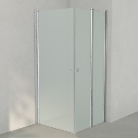 INR Iconic Nordic Rooms Dusjhjørne Linc 14 Måltilpasset Matt Aluminium / - Venstre Frostet Glass