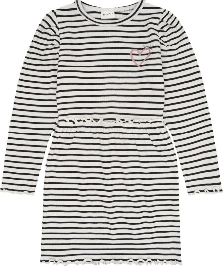 Minymo Kjole   Rib   Trykksko   Minymo   9 år (134)   Kjole Beige Hvit Svart