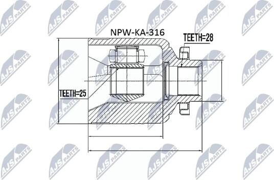 Nty Drivknute drivaksel NTY NPW KA 316