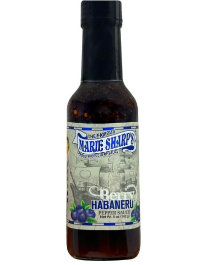 Marie Sharp"s Berry Habanero Hot Sauce Søt og Sterk Habanero Chilisaus med Bærsmaker 142 gram Belize Marie Sharp"s Berry Habanero Hot Sauce Søt og Sterk Habanero Chilisaus med Bærsmaker 142 gram Belize