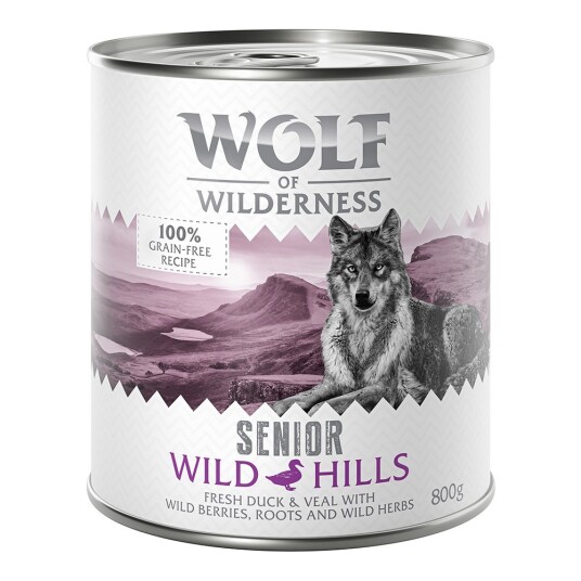 Wolf Of Wilderness Senior 6/12 X 800 G Wild Hills And & Kalv 6 X 800 G