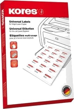 Kores L10537b Blå Rektangel Permanent A4 Universell Laser/Blekkskriver