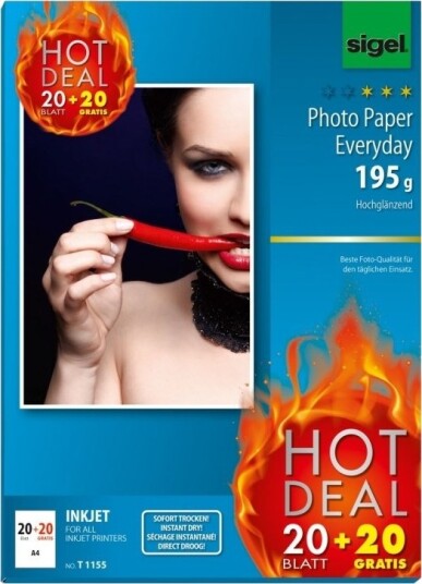 Sigel T1155 Fotopapir A4 Højglans 195 g/m² 45 ark